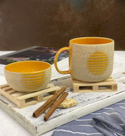 Large Stoneware Mug with Bowl - Modern & Handmade