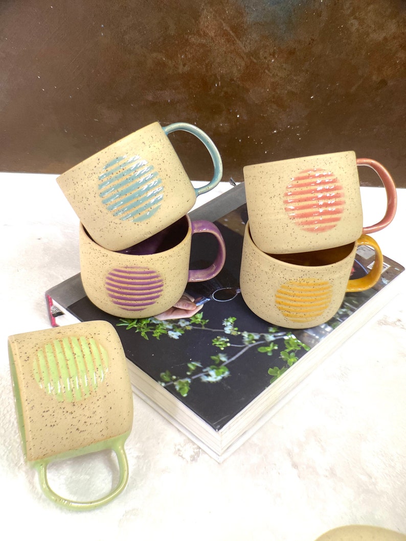 Large Stoneware Mug with Bowl - Modern & Handmade