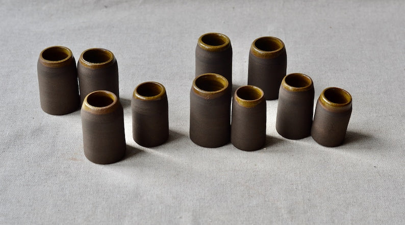 Brown Ceramic Brown Vase - Set of 5 Vases