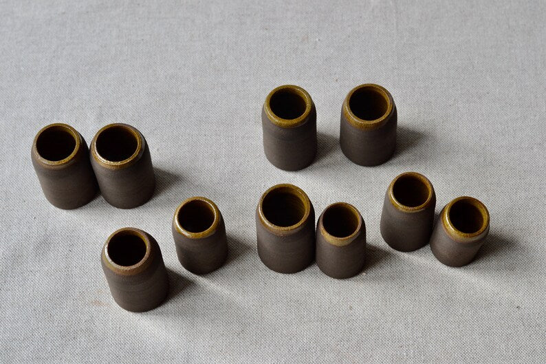 Brown Ceramic Brown Vase - Set of 5 Vases