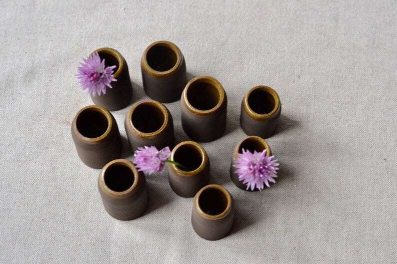 Brown Ceramic Brown Vase - Set of 5 Vases