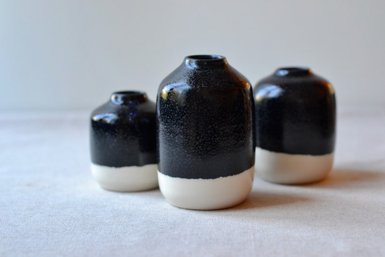 Black And White Ceramic Vase | Handmade Speckled Vase (Medium)
