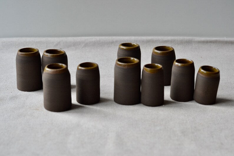 Brown Ceramic Brown Vase - Set of 5 Vases