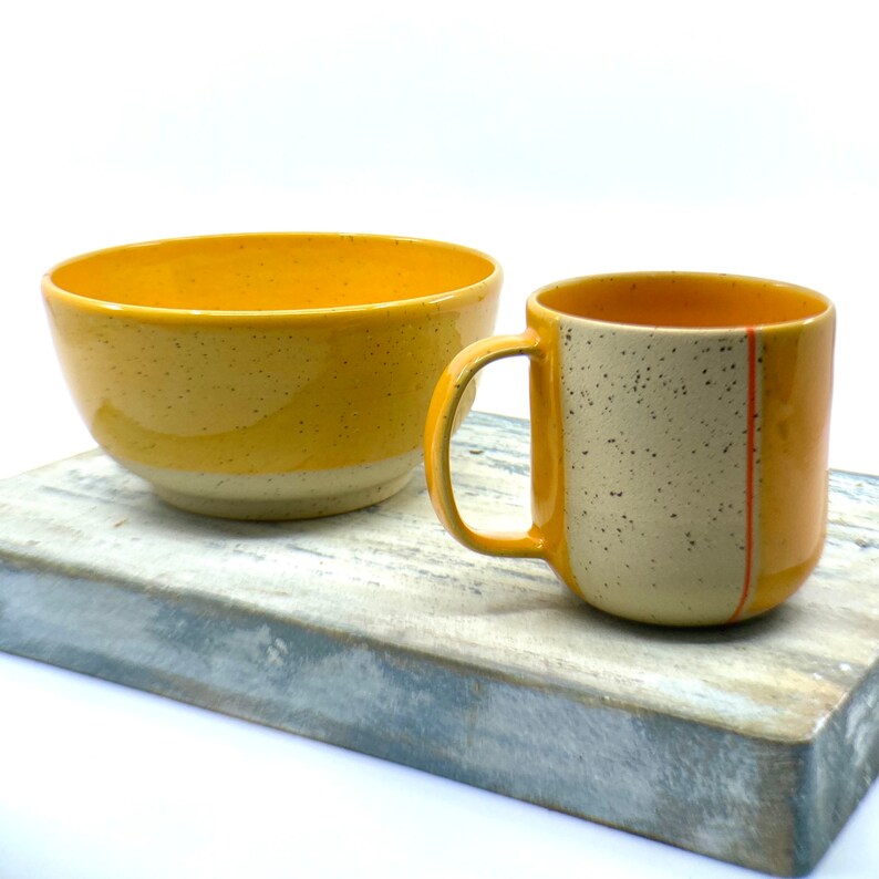 Handmade Breakfast Set of Bowl,Mug & Creamer