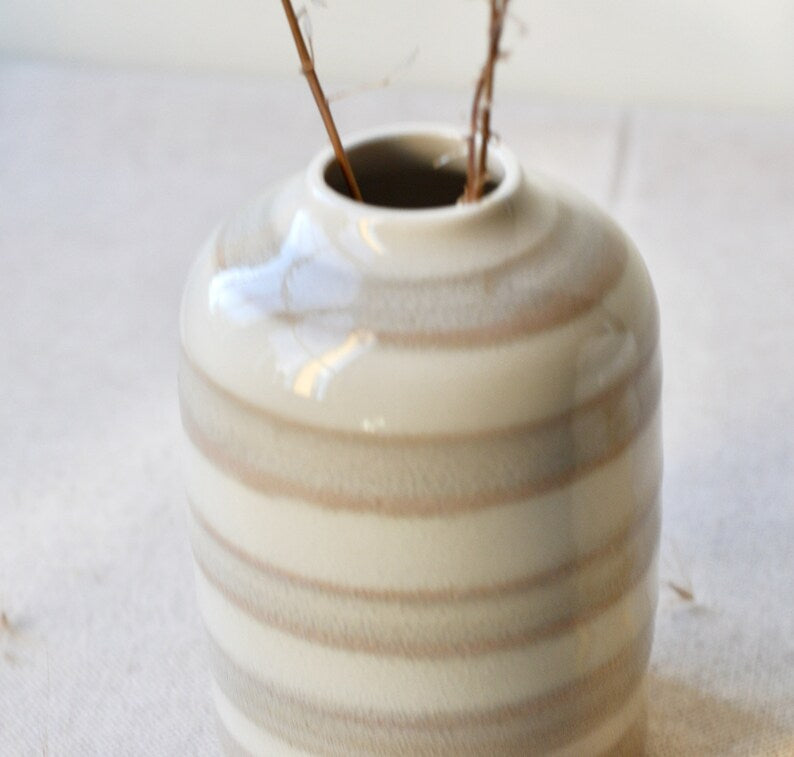 3 Vases Set | Bud Vases | Striped Vases
