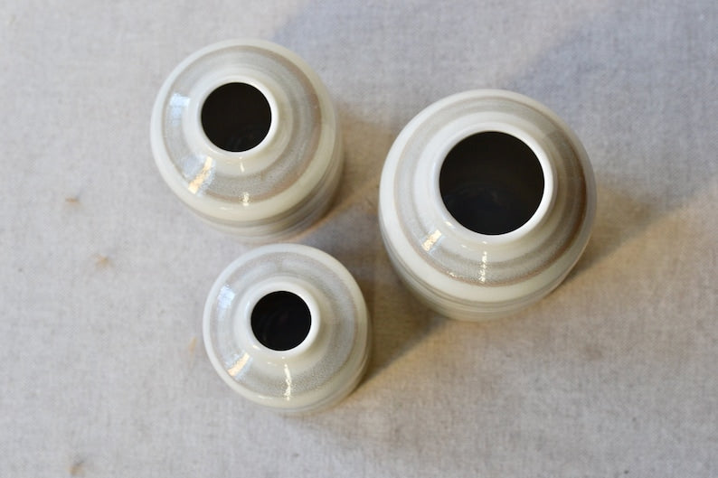 3 Vases Set | Bud Vases | Striped Vases
