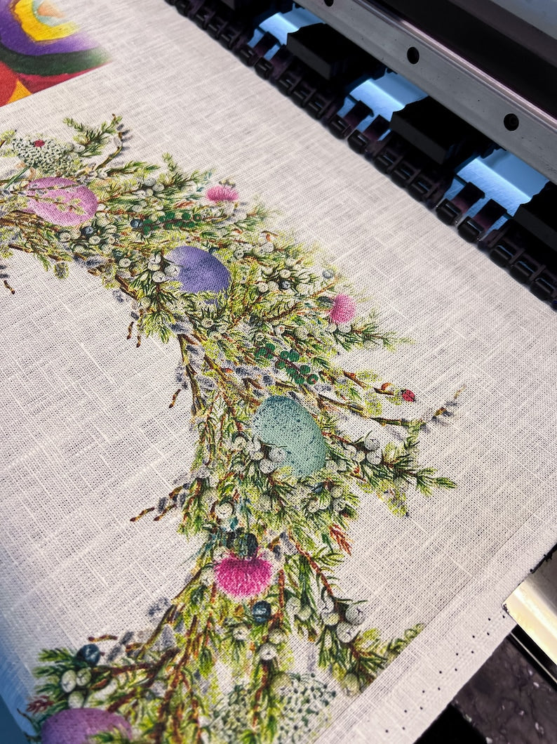 Easter Wreath Placement Set | 100% Linen (6 Placemats)