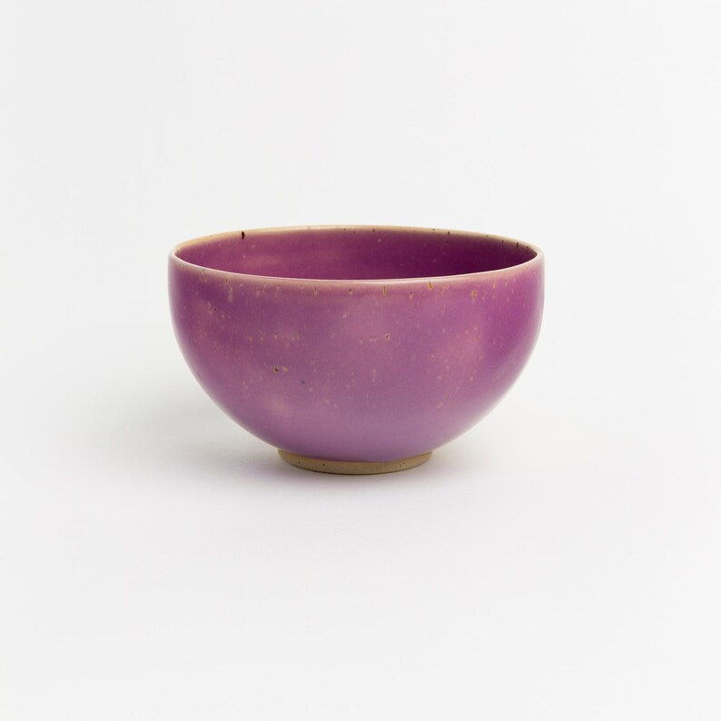 Wheel Thrown Stoneware Pottery Bowl Handmade - Purple