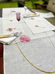 A Rosebud and a Disintegrating Pink Rose Table Runner (1575–1580)