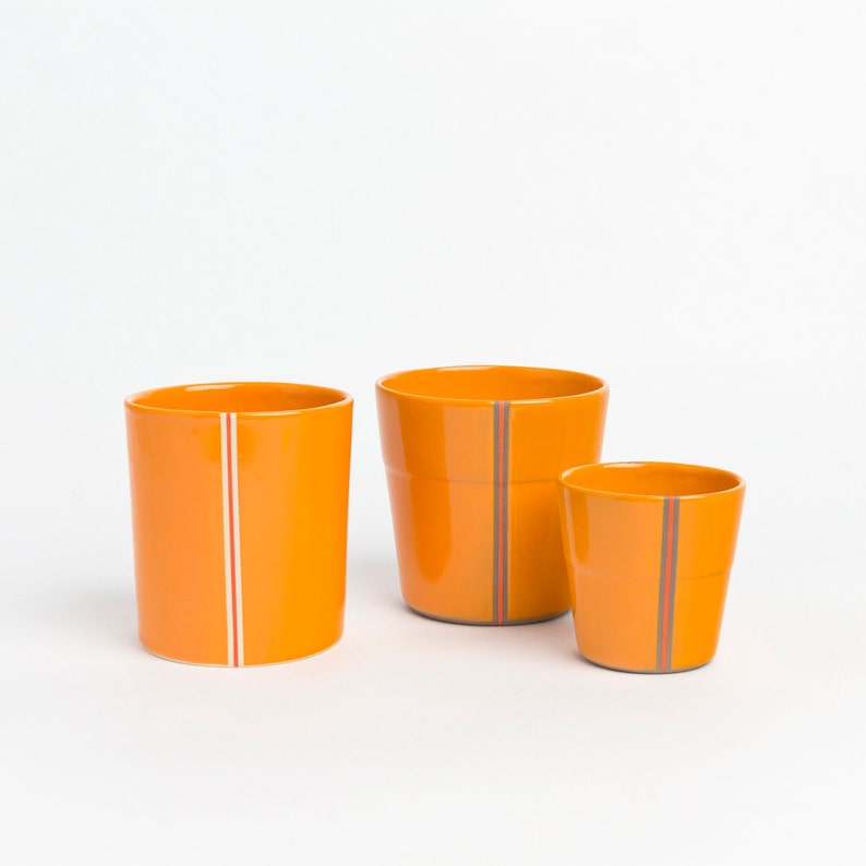 Handmad Without Handle Orange Espresso Cup
