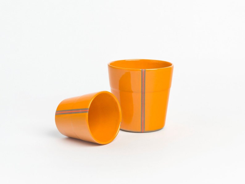 Handmad Without Handle Orange Espresso Cup