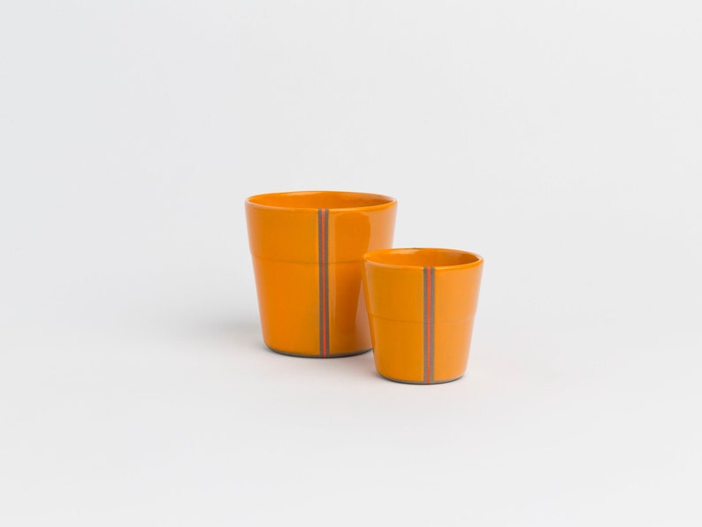 Handmad Without Handle Orange Espresso Cup
