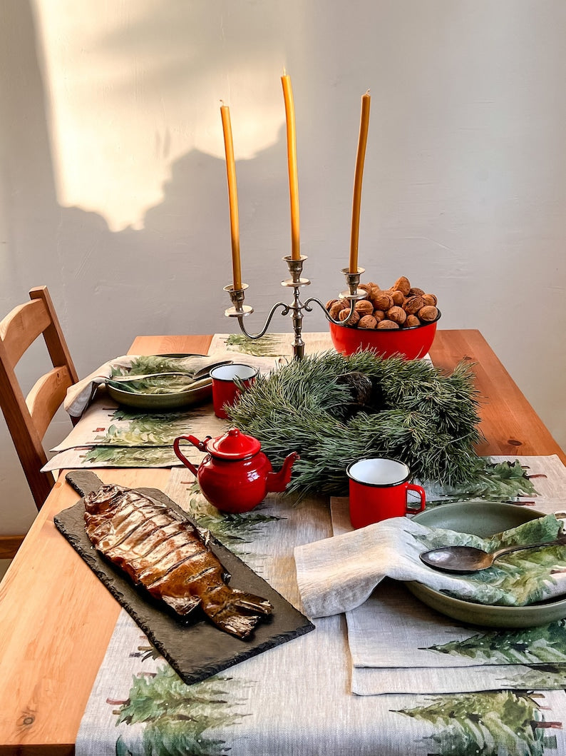 NEW! Christmas placemats | BEIGE EDITION | Placemats set 6