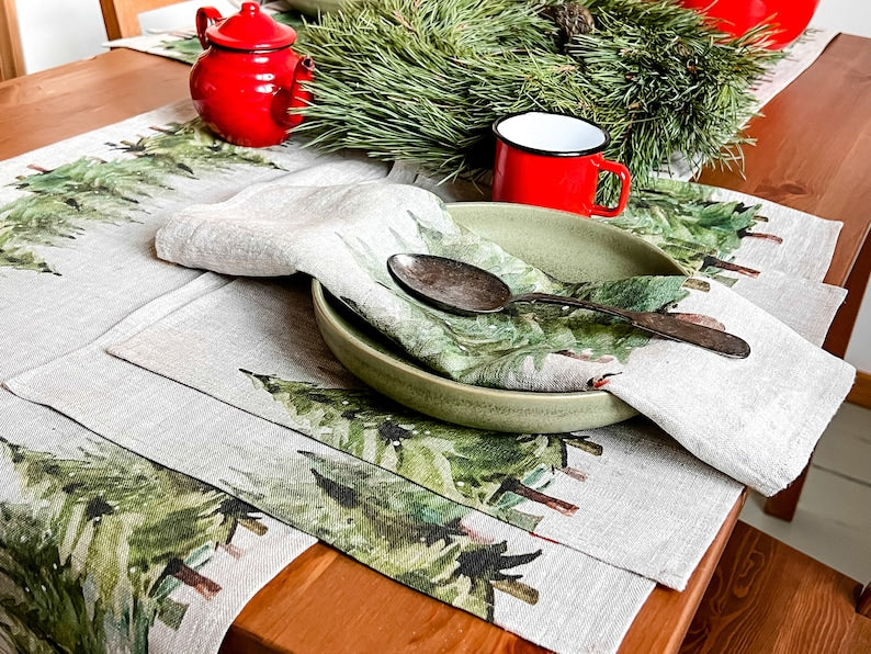 NEW! Christmas placemats | BEIGE EDITION | Placemats set 6