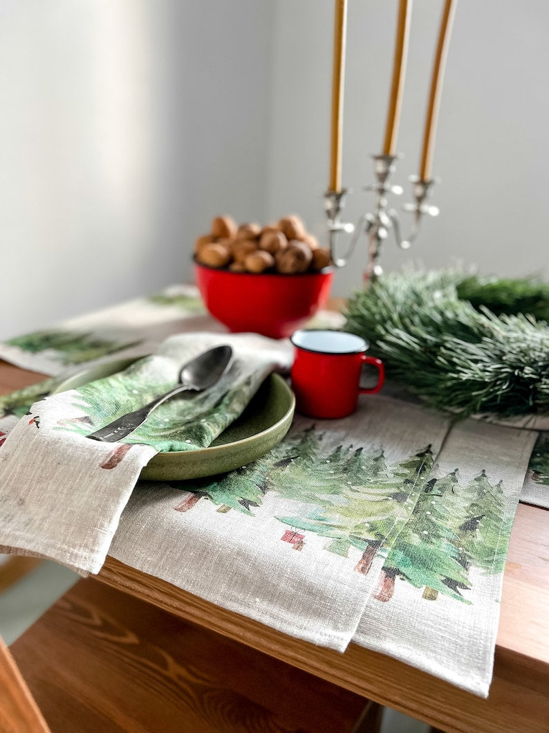 NEW! Christmas placemats | BEIGE EDITION | Placemats set 6