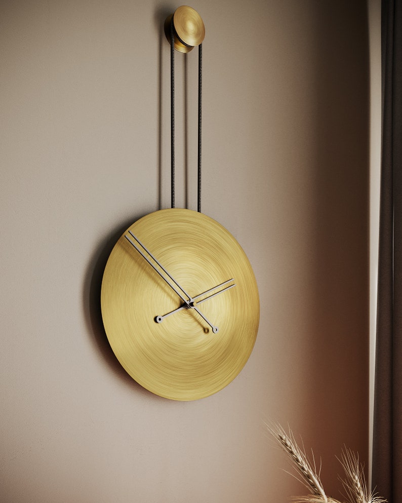 Large Minimalist Wall Clock - (Antique Gold)