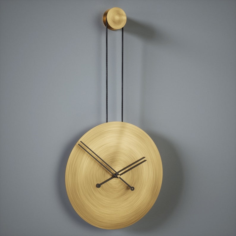 Large Minimalist Wall Clock - (Antique Gold)