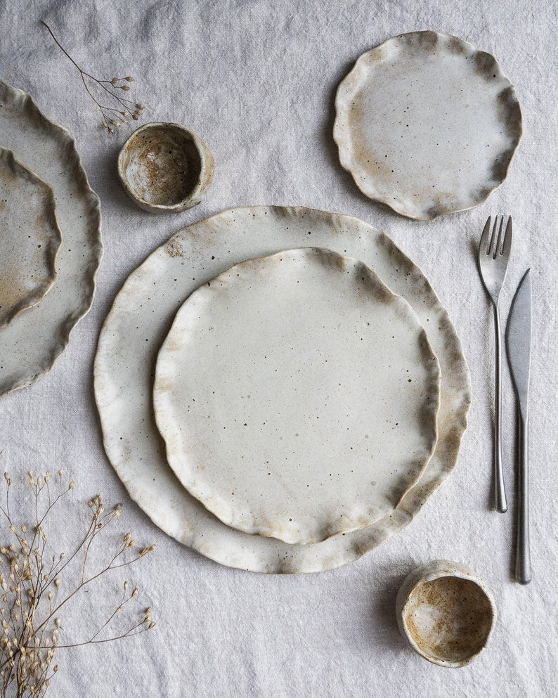 Ebba Stoneware Plates, dinnerware, handmade dining