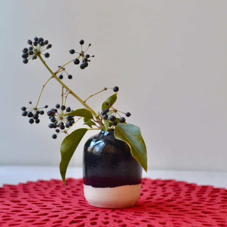Black And White Ceramic Vase | Handmade Speckled Vase (Medium)