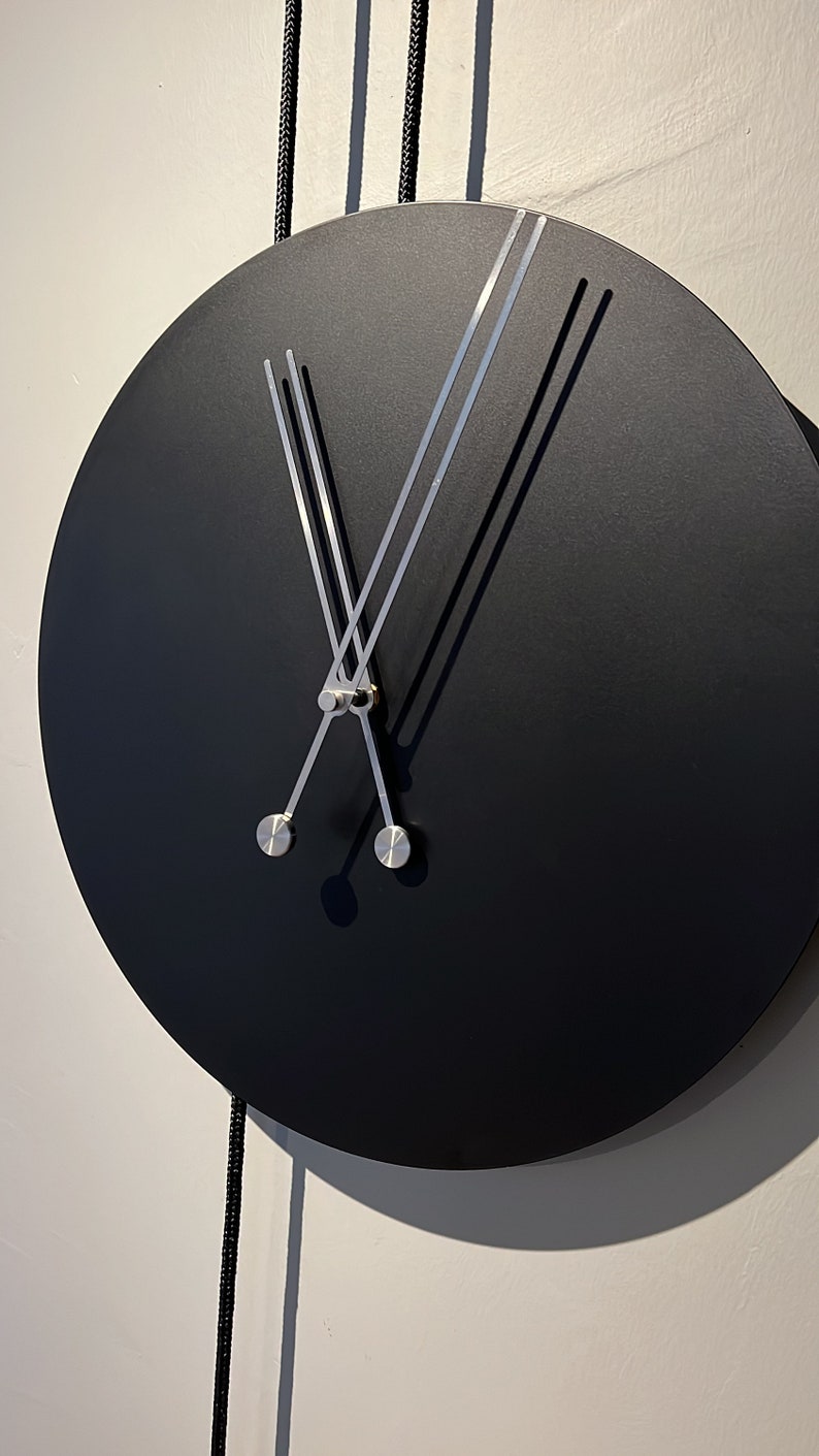 Large Modern Wall Clock - (Black Walnut Colour)