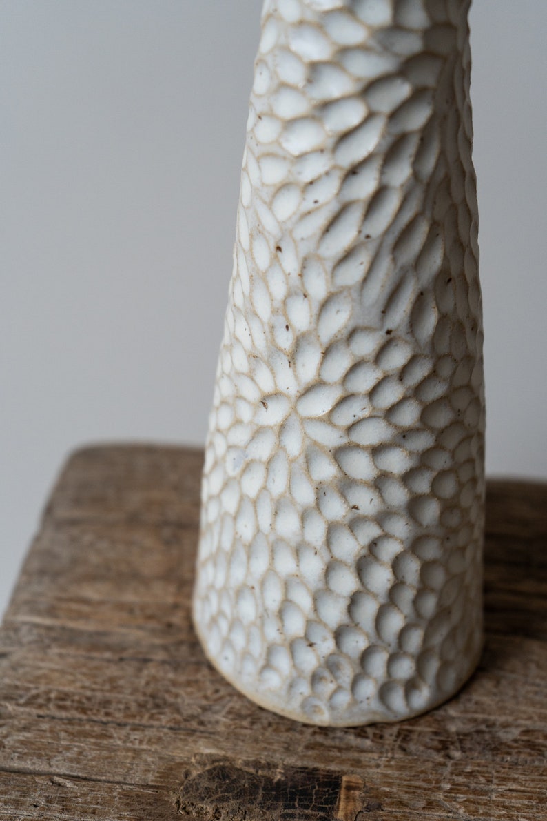 Ceramic Stem Ophelia Vase - Off White