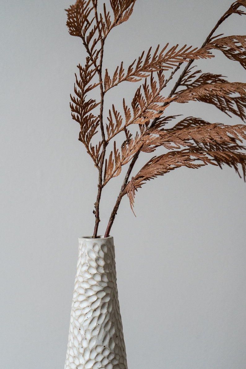 Ceramic Stem Ophelia Vase - Off White