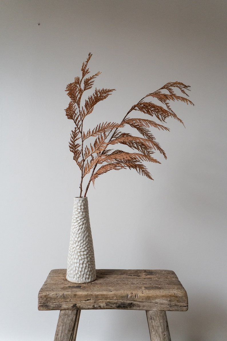 Ceramic Stem Ophelia Vase - Off White