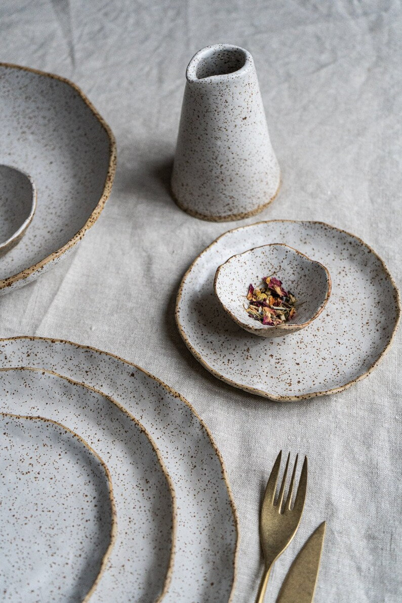 Speckled Oat Jug, handmade stoneware