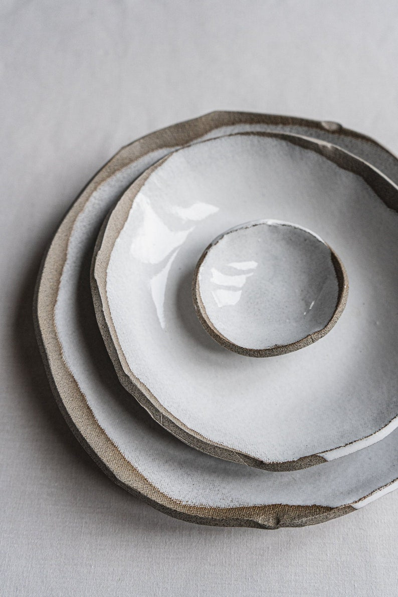 Aires Glossy White Handmade Bowl