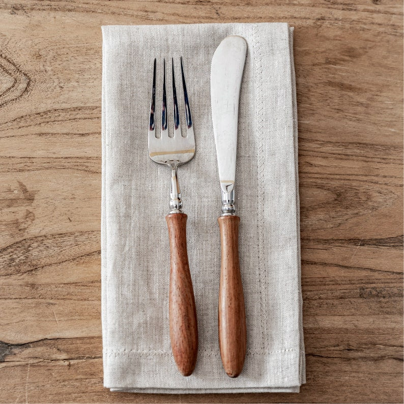 SET OF FOUR Mutiple Natural Organic Linen Napkins