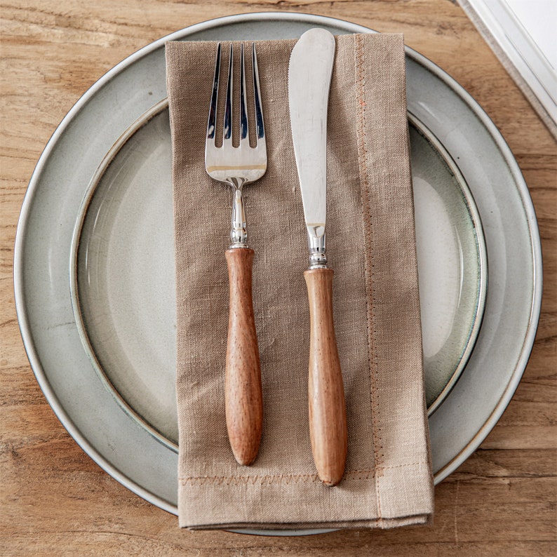 SET OF FOUR Mutiple Natural Organic Linen Napkins