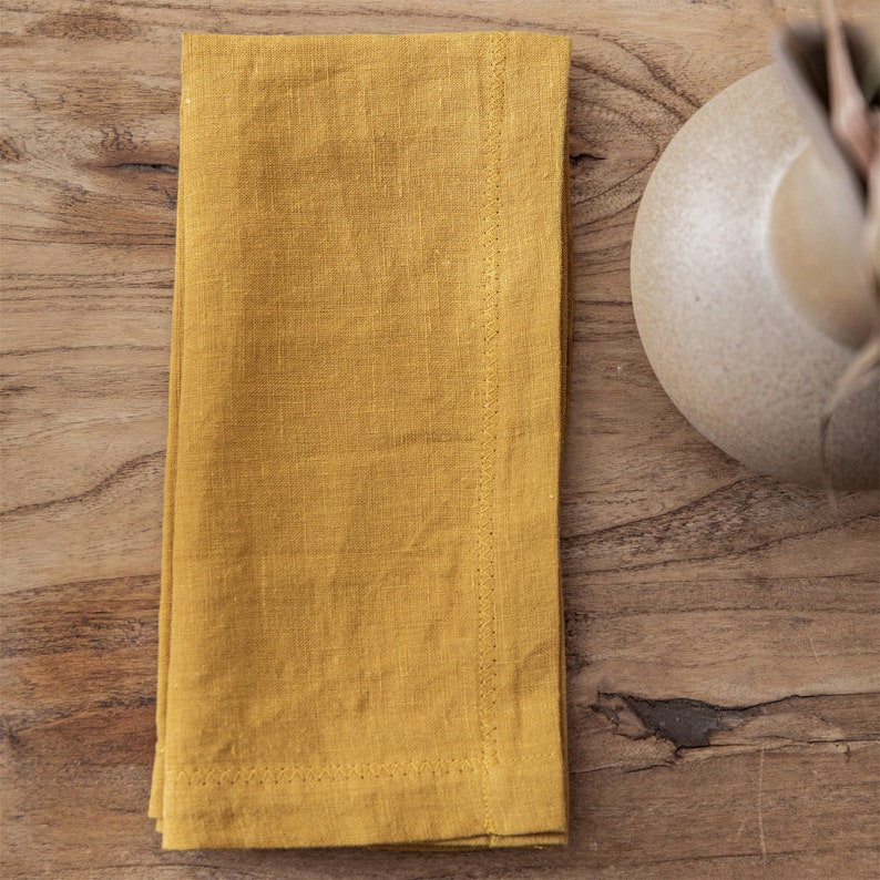 SET OF FOUR Mutiple Natural Organic Linen Napkins