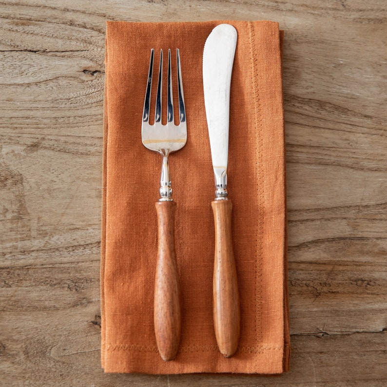 SET OF FOUR Mutiple Natural Organic Linen Napkins