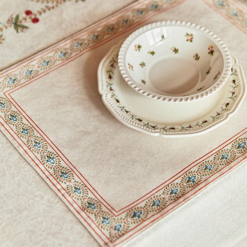 Placemats for Christmas, Cherry Blossom Pattern, Set of 4