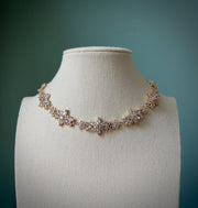 Regal bridal floral white choker necklace