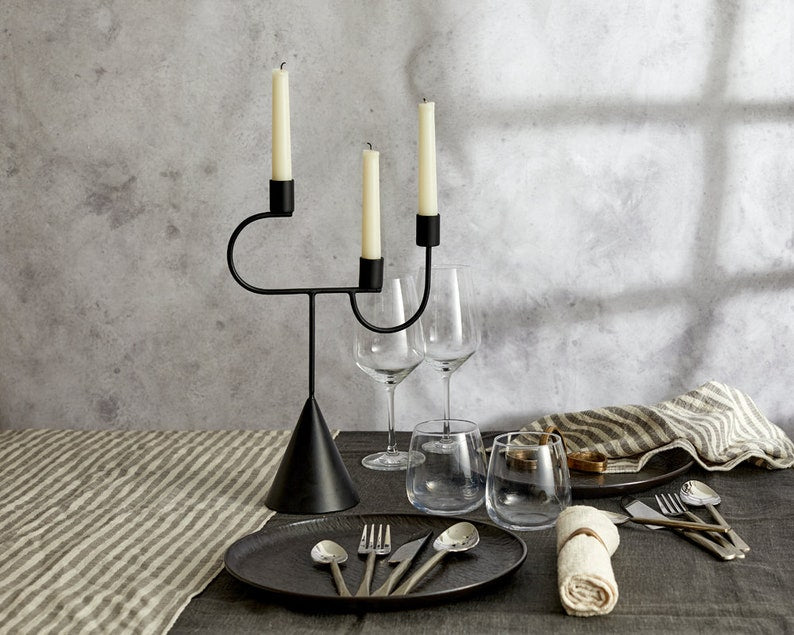 Kålf Black Iron Candelabra