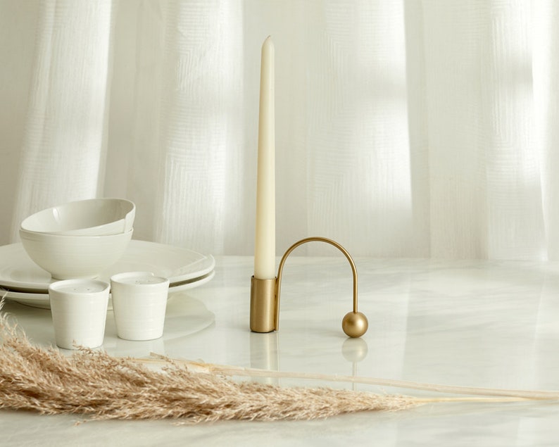 Maya Brass Gold Candle Holder