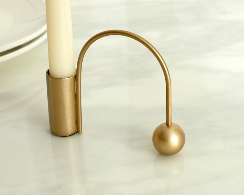Maya Brass Gold Candle Holder