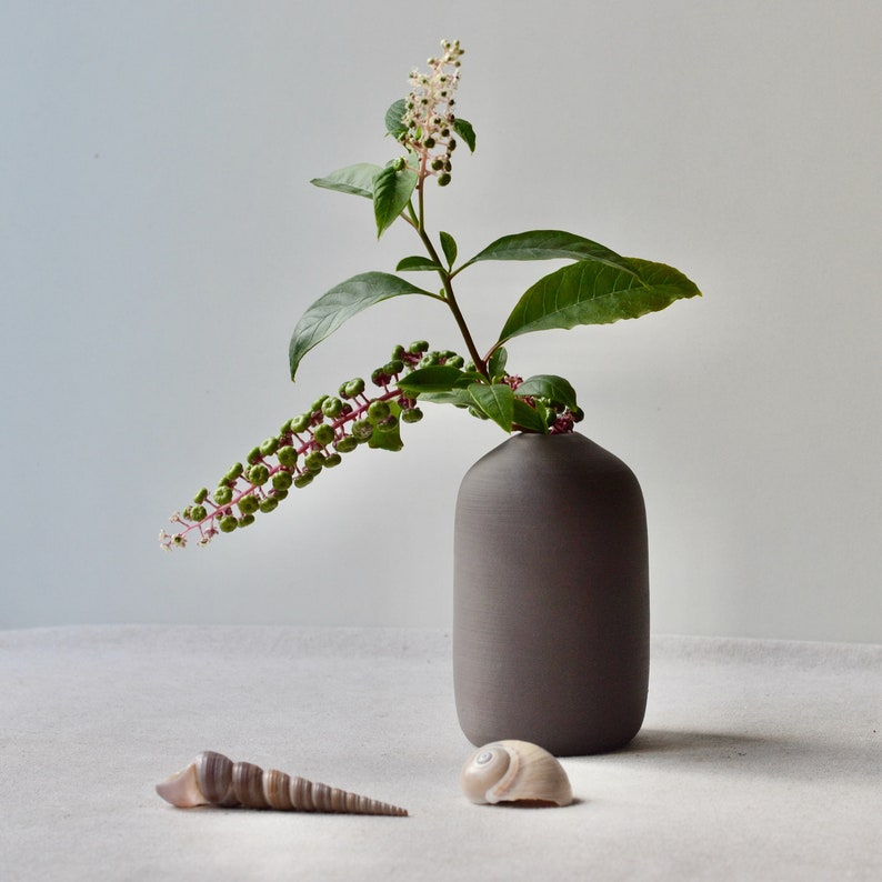 Grey Porcelain Bottle Vase | Japandi Pottery