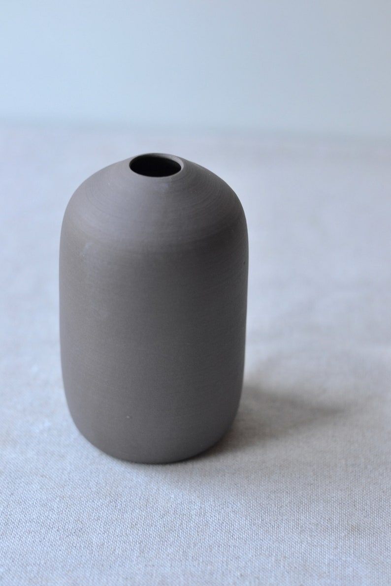 Grey Porcelain Bottle Vase | Japandi Pottery