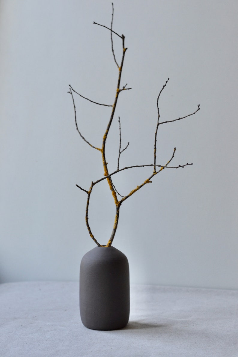 Grey Porcelain Bottle Vase | Japandi Pottery