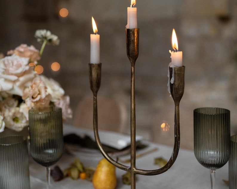 Camille Iron Antique Trident Candelabra