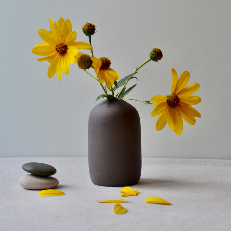 Grey Porcelain Bottle Vase | Japandi Pottery