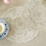 SET OF 4 Lace Table Placemats Embroidered Floral French Style