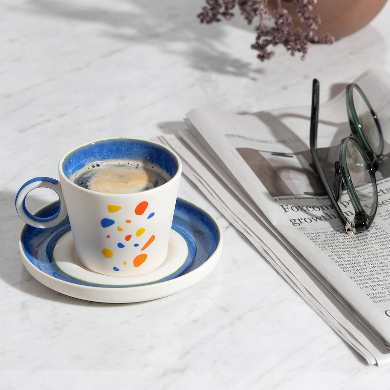 Espresso Cup with Handle and saucer