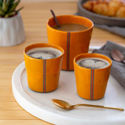 Handmad Without Handle Orange Espresso Cup