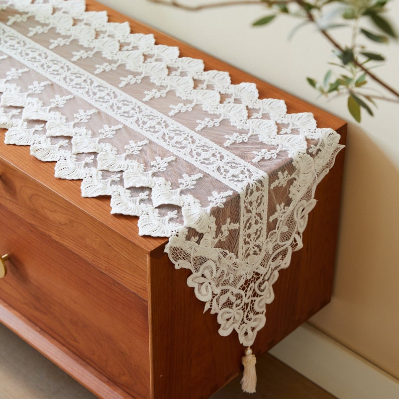 Lace Table Runner Rustic French Style Table Runners Farmhouse Style