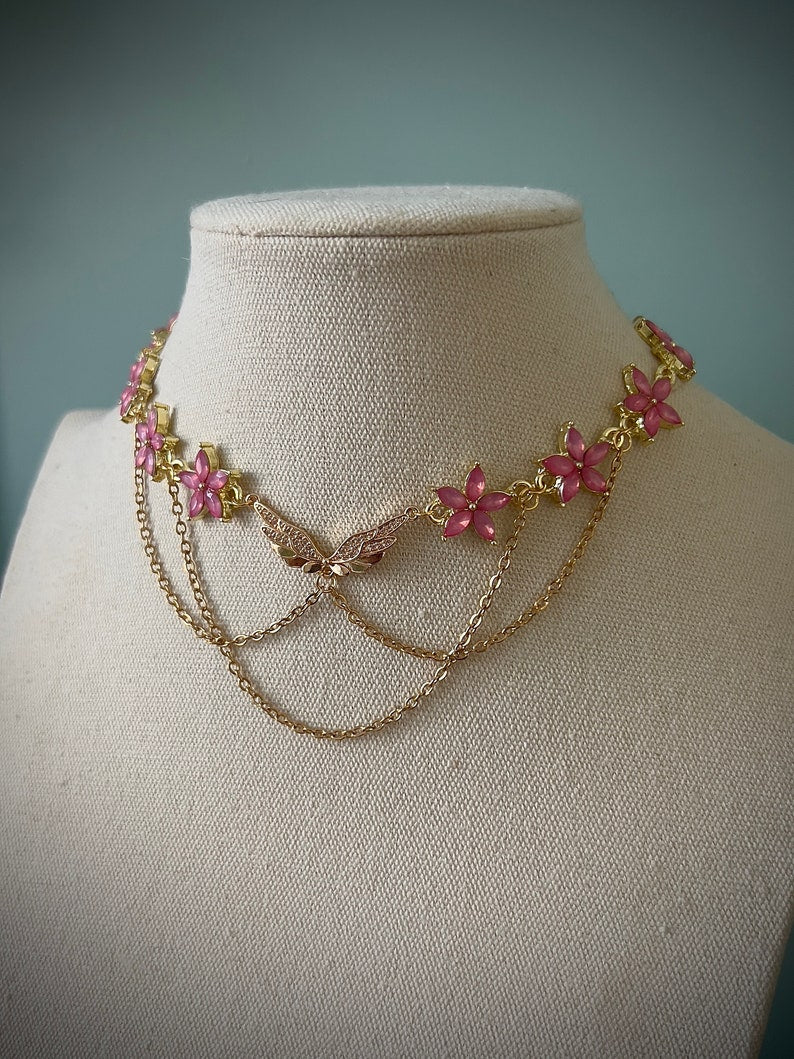Elegant purple Angelic fairycore ethereal necklace