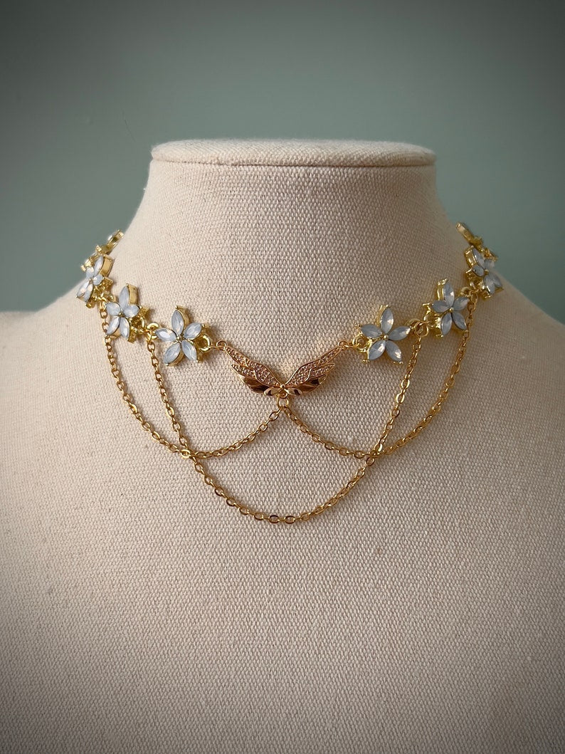 Elegant purple Angelic fairycore ethereal necklace