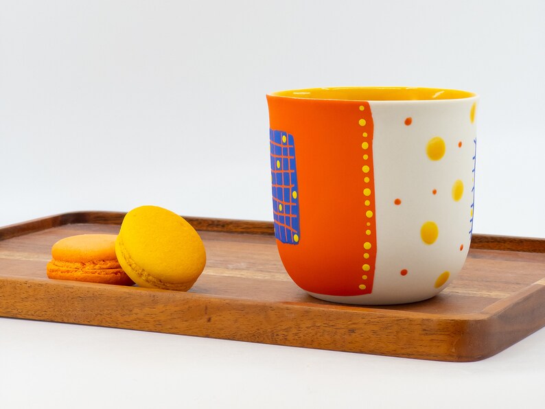 Adorable Hand Painted Porcelain Mug with Cute Motifs